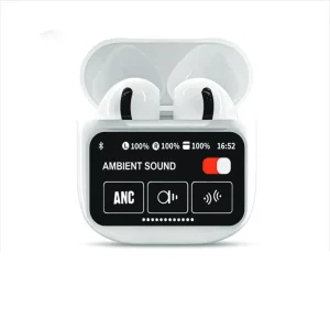 YONGYUNG® YYZT-11 ANC TWS earbuds featuring a colorful smart touch screen, professional OEM/ODM manufacturer direct wholesale.