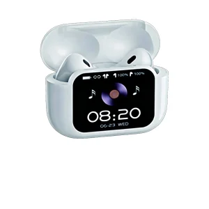 YONGYUNG® YYZT-12 ANC TWS earbuds featuring an integrated smart display screen, professional OEM/ODM factory wholesale supply.