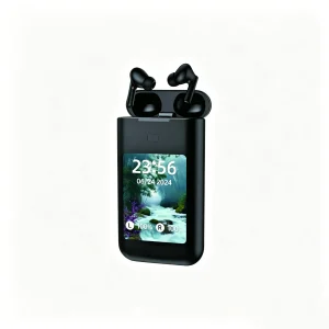 YONGYUNG® YYZT-80 black TWS wireless earbuds with smart touch screen, B2B wholesale factory supply.
