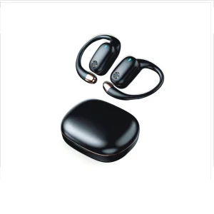 YONGYUNG® YYZT-S08 black OWS open-ear wireless earbuds, professional factory OEM/ODM wholesale supply.