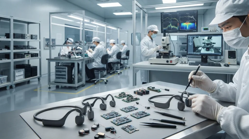 Manufacturing process of OEM bone conduction headphones
