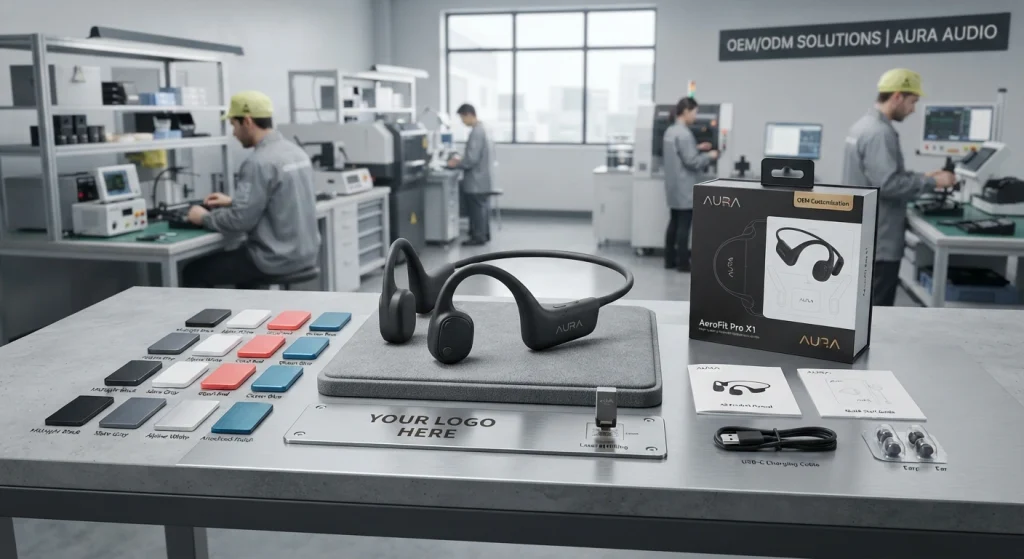 OEM bone conduction headphones customization process from logo design to ODM development