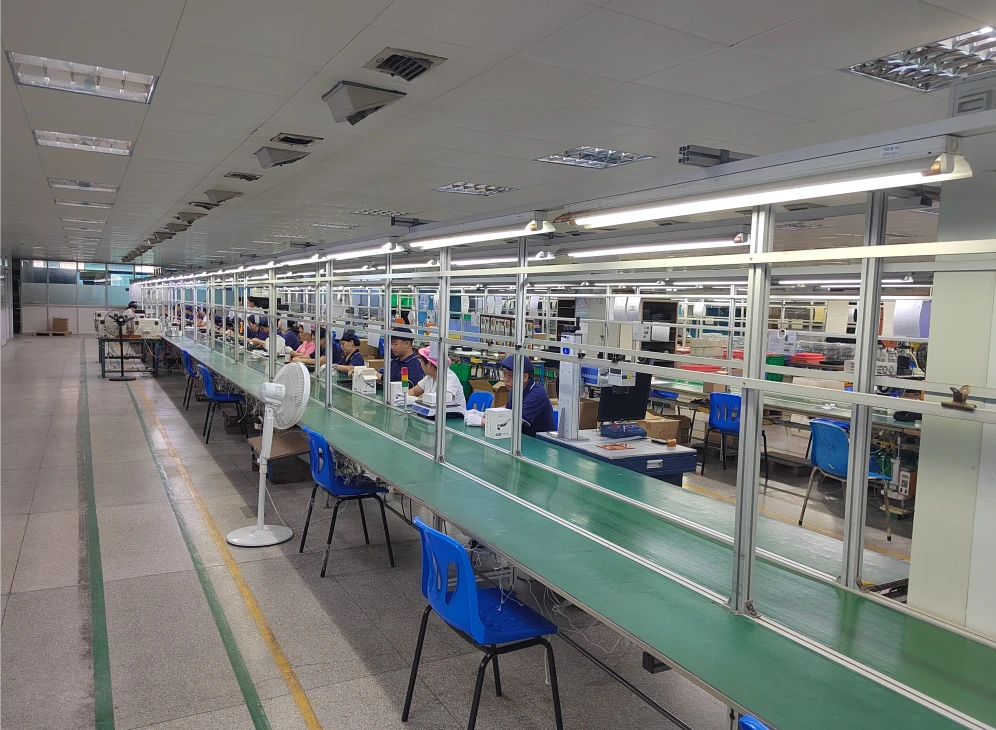 Comprehensive assembly workshop for finished headphone products.
