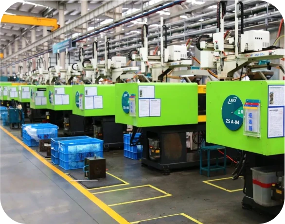 Advanced injection molding production line for YONGYUNG custom headphones.