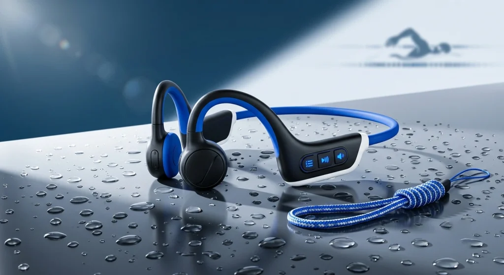 High performance waterproof bone conduction headphones for swimming