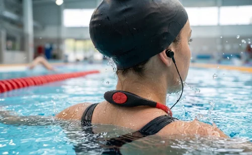 168 IP68 waterproof rear-hanging swimming MP3 headphones