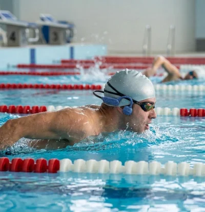 K8 IP68 waterproof headphones for lap swimming training