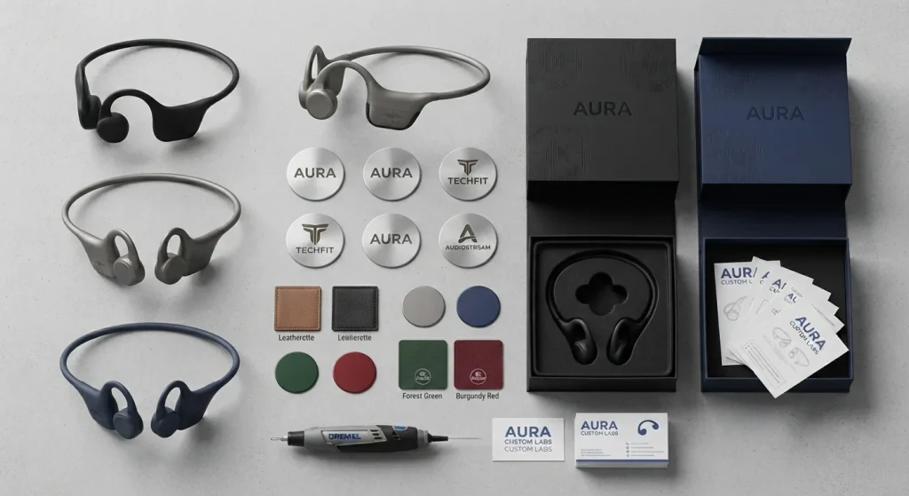 private label bone conduction headphones customization options logo packaging