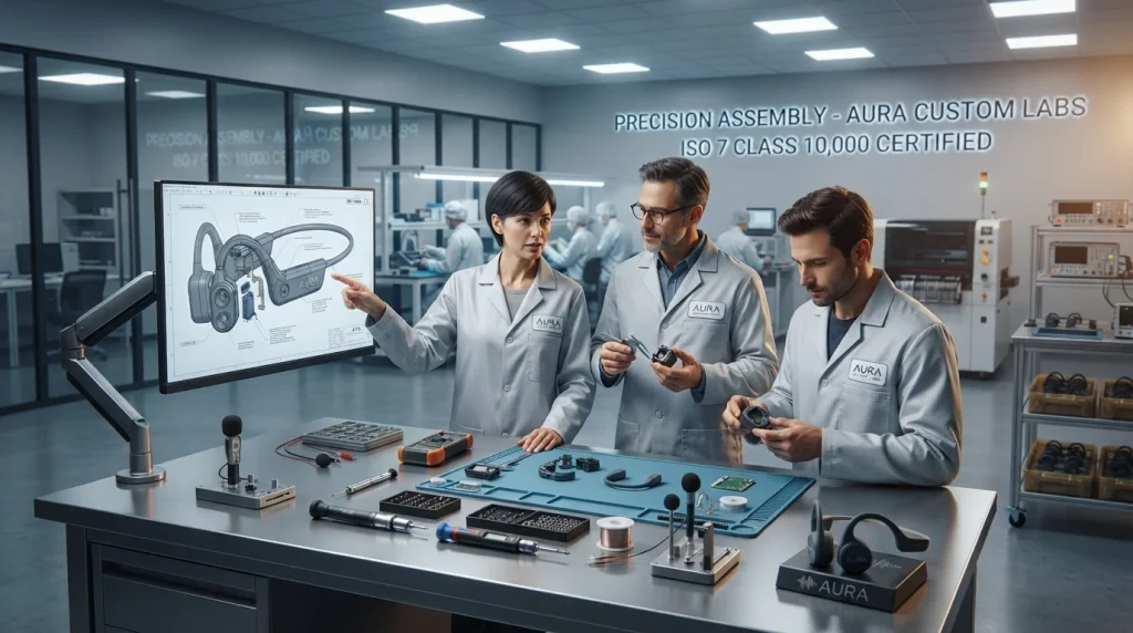 Private label bone conduction headphones manufacturing development timeline and quality control