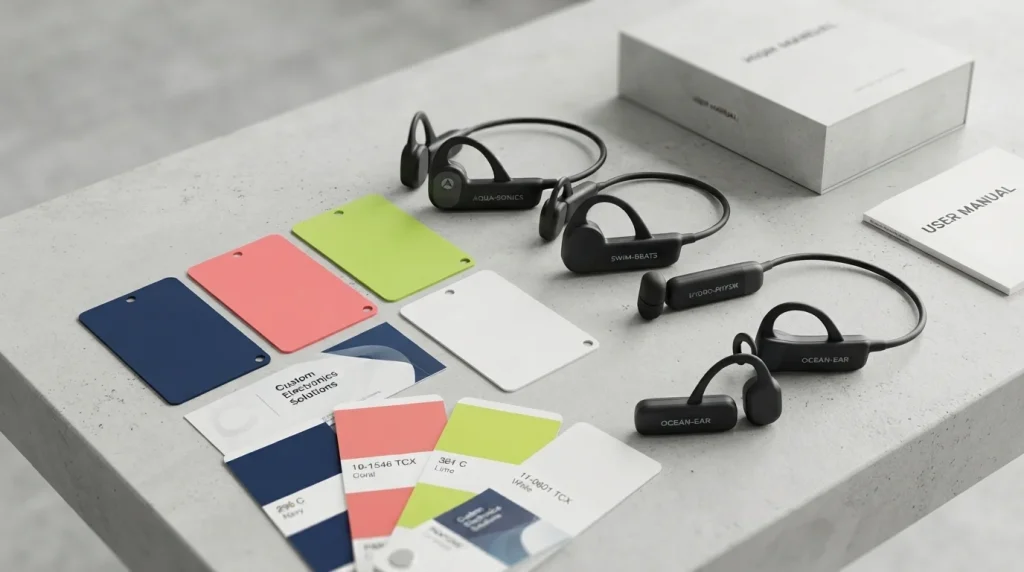 Private label swimming headphones customization options and OEM features
