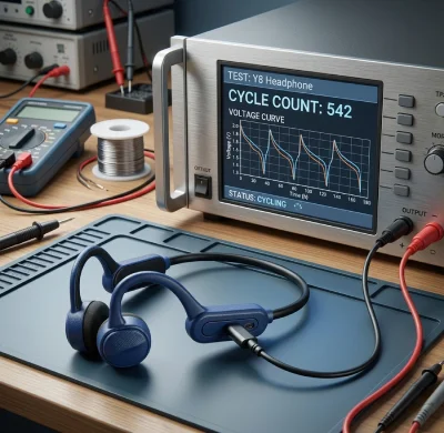 Y8 long battery life bone conduction headphones cycle test