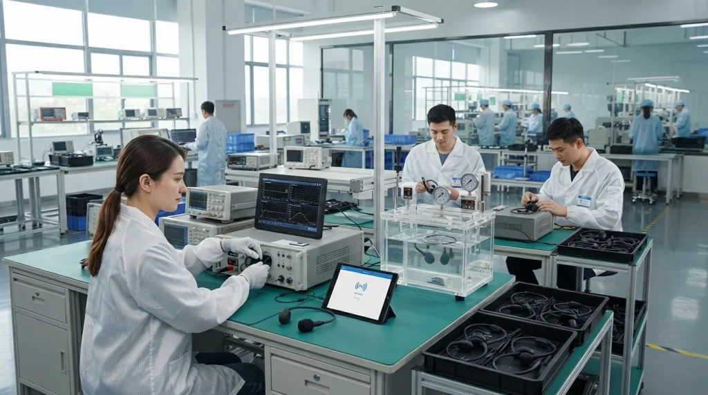 ODM bone conduction headphones manufacturer quality control inspection for reducing defective products and customer returns