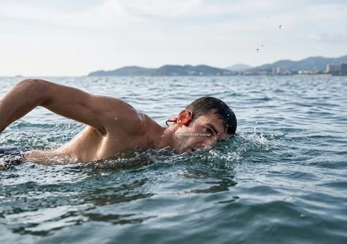 Y10 long battery life bone conduction headphones for open water swimming