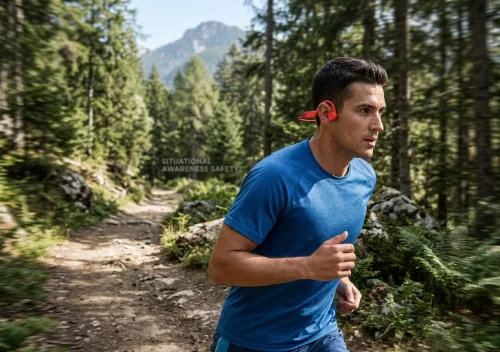Y10 open ear safety bone conduction headphones for trail running