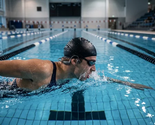 Y12 IP68 waterproof bone conduction headphones for competitive swimming training