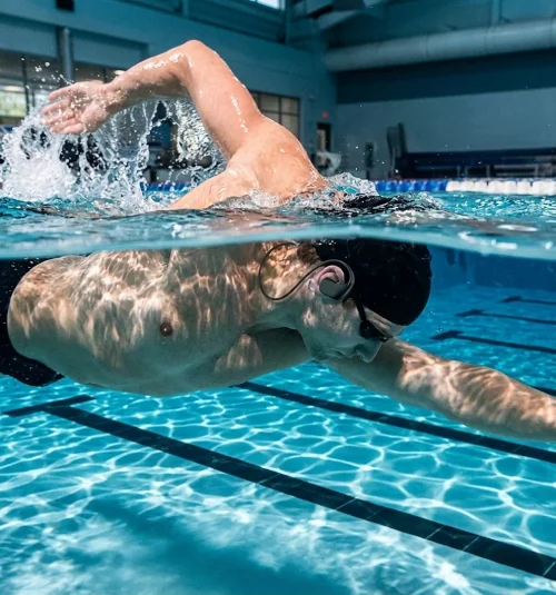 Y15 in-ear waterproof headphones immersive underwater music for lap swimming