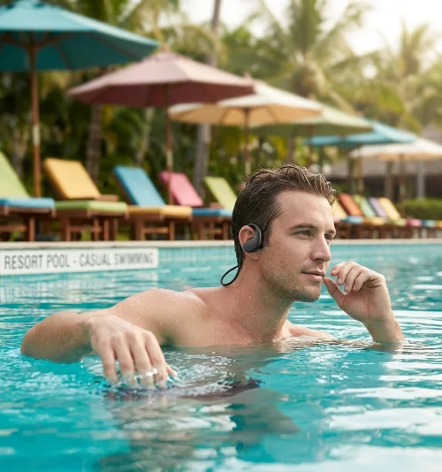 Y15 comfortable waterproof headphones suitable for casual swimming users