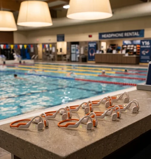 Y16 durable headphones for commercial swimming pool rental venue use